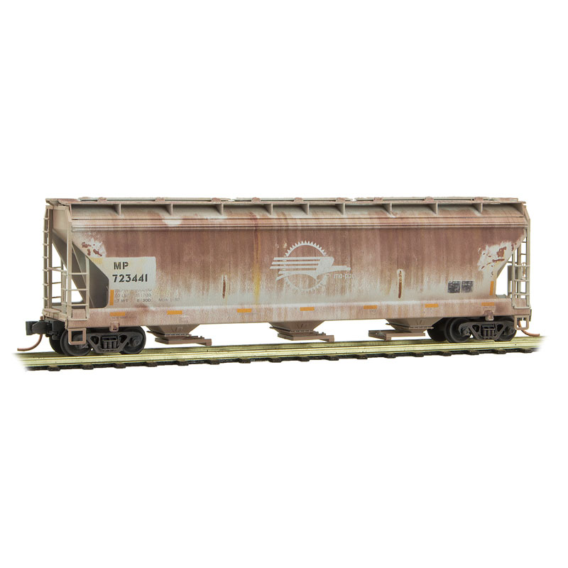 Weathered Bay Covered Hopper Missouri Pacific N Scale