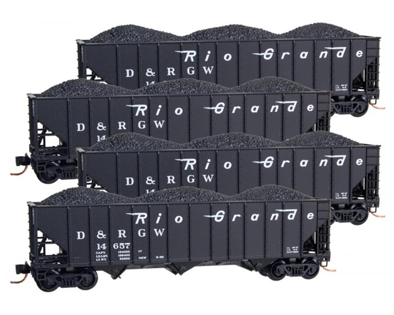 993 00 111 100 Ton 3-Bay Open Hoppers - Denver &amp; Rio Grande Western 4 